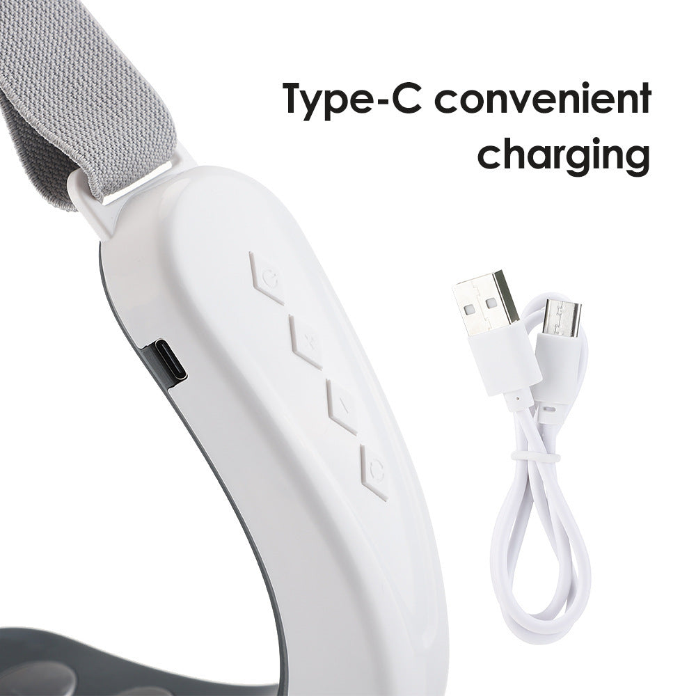 Micro-current facial massager with Type-C charging cable and controls.