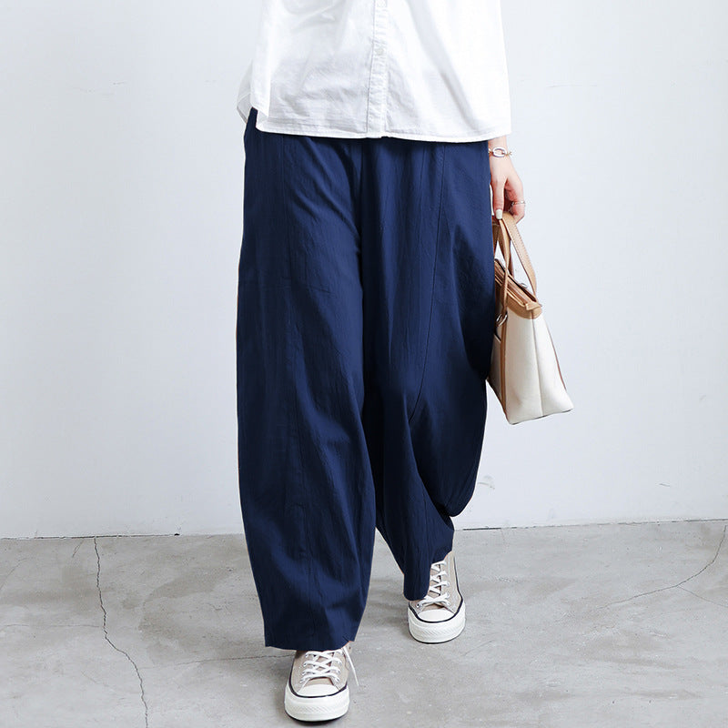 Linen Lantern Large Size Loose Trousers Women Leisure Pants Fat Trousers