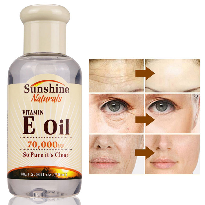 Vitamin E natural oil for moisturizing, hydrating, and firming (75ml) with anti-aging benefits.