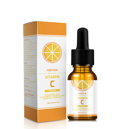 Vitamin C essence stock with moisturizing and whitening benefits for skin care, 10ml bottle.