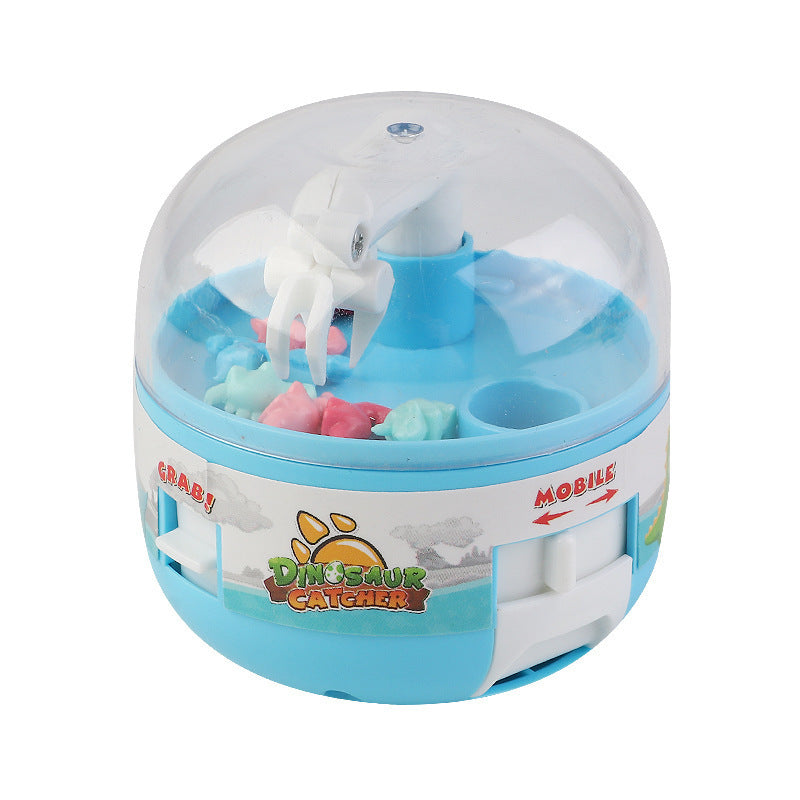 Mini dinosaur grabbing machine toy for kids, blue, interactive plastic capsule toy.