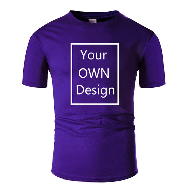 Cotton T-Shirt for Men – purple short sleeve round neck design mockup