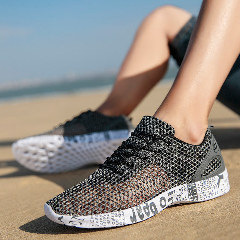 shoes breathable sneakers match hollow lace board shoes