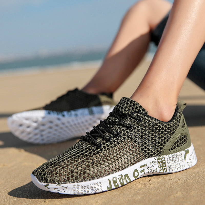 shoes breathable sneakers match hollow lace board shoes