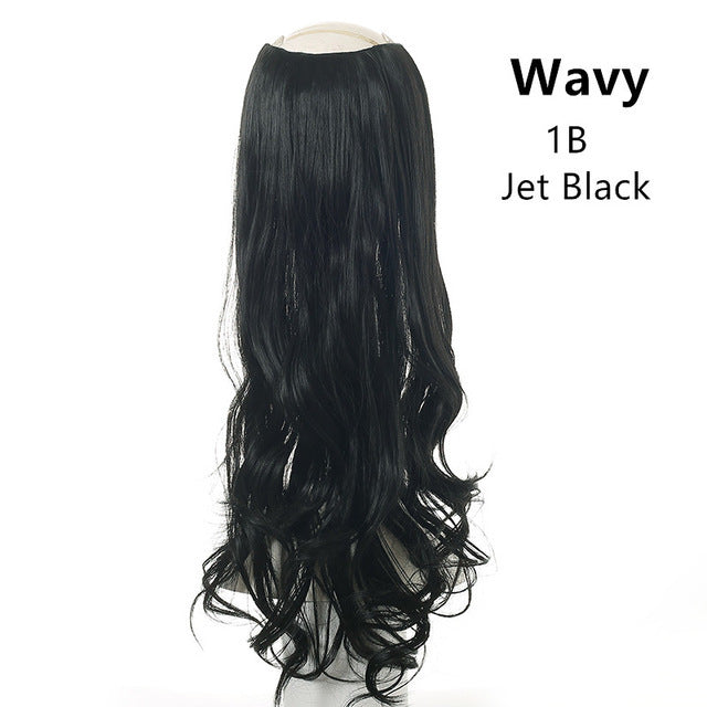 Hair Extension Invisible Half False Synthetic Wig Long Blonde Black Natural Hairpieces