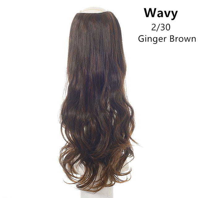 Hair Extension Invisible Half False Synthetic Wig Long Blonde Black Natural Hairpieces