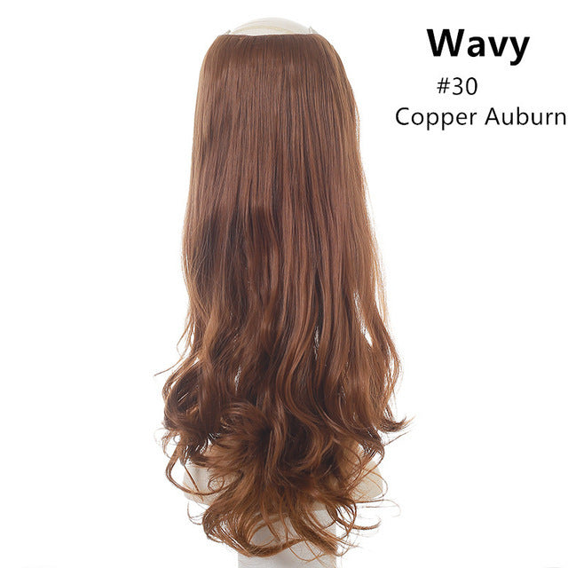Hair Extension Invisible Half False Synthetic Wig Long Blonde Black Natural Hairpieces