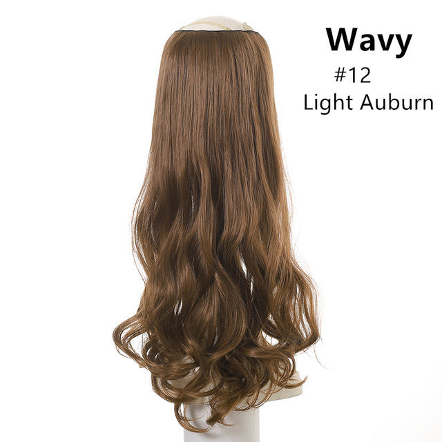 Hair Extension Invisible Half False Synthetic Wig Long Blonde Black Natural Hairpieces