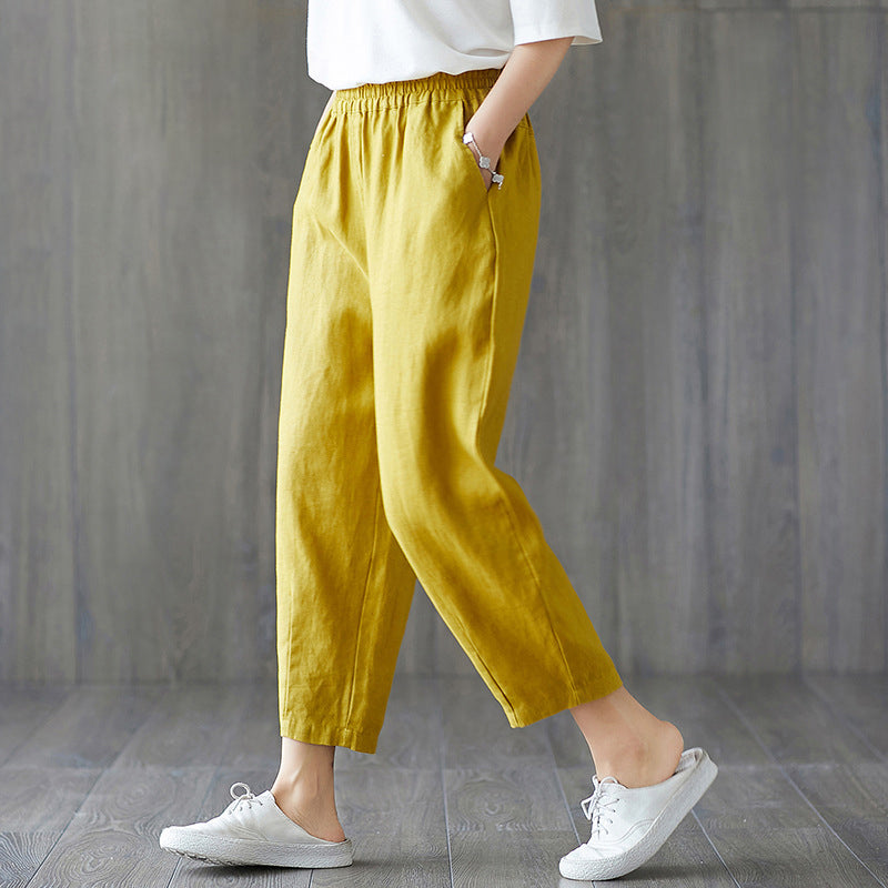 Cropped Trousers Women Casual Pants