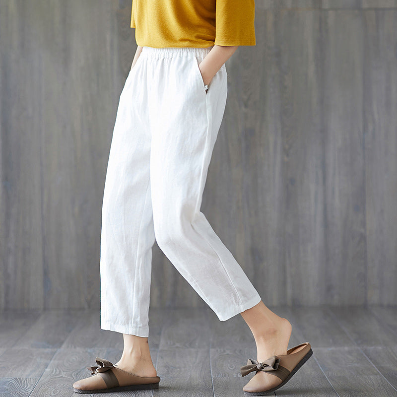 Cropped Trousers Women Casual Pants