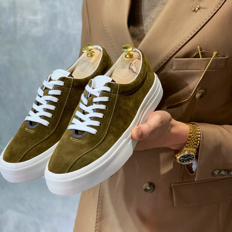 Thick-soled Suede High Contrast Color Casual Leather Shoes