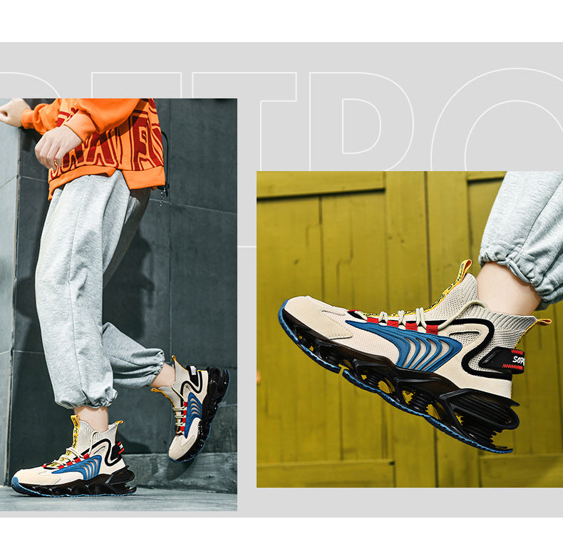 Breathable Fly Woven Mesh High-top Thick-soled