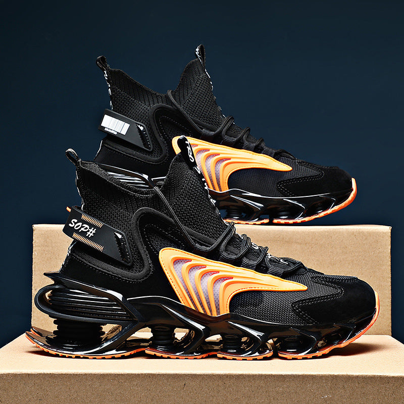 Breathable Fly Woven Mesh High-top Thick-soled