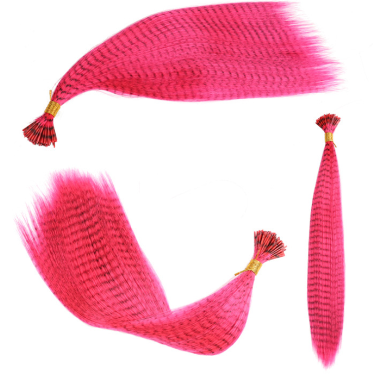 Colorful Synthetic Hair Extension – dark red textured hair extension