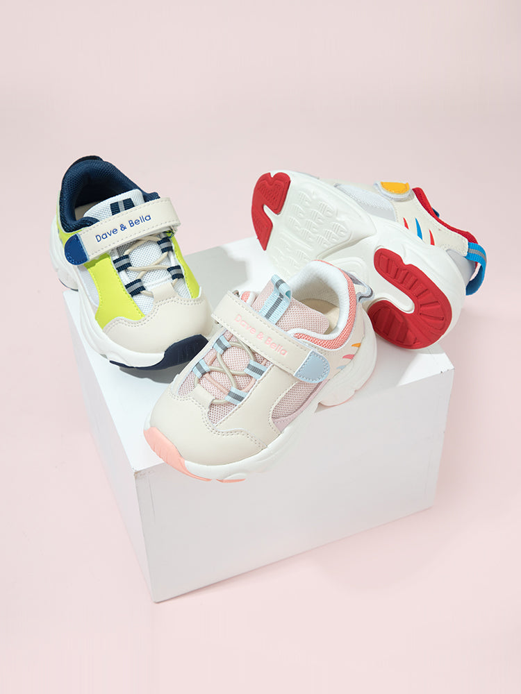 Western style toddler sports shoes in blue and pink with Velcro closure, displayed on a white box.