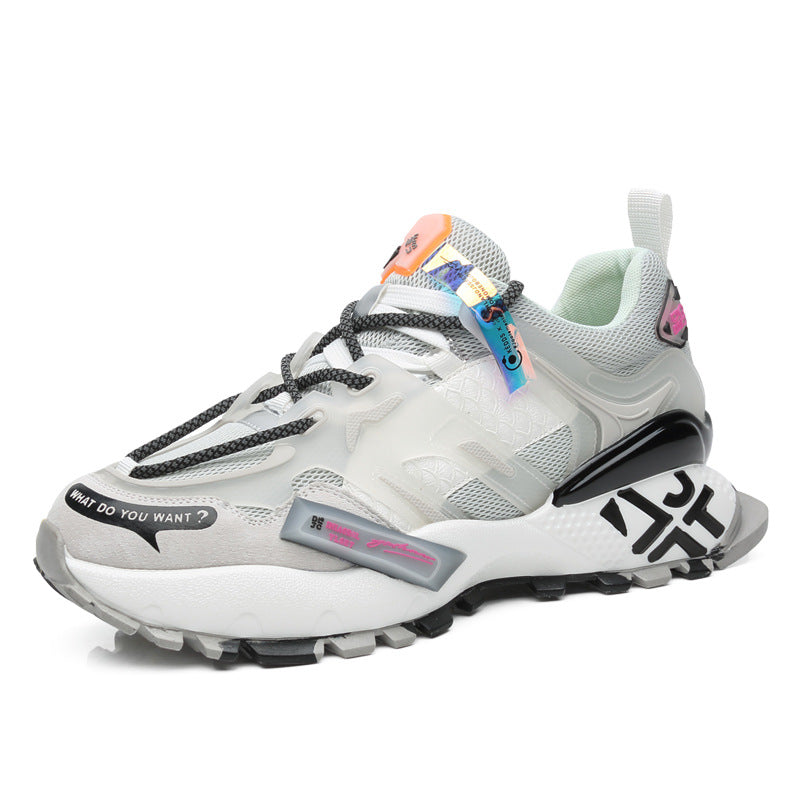 Men's trendy casual running shoes with breathable microfiber upper and PU foam sole.