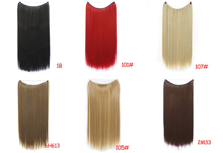 Curly Hair High Temperature Silk Fish Line Hair Extension Piece