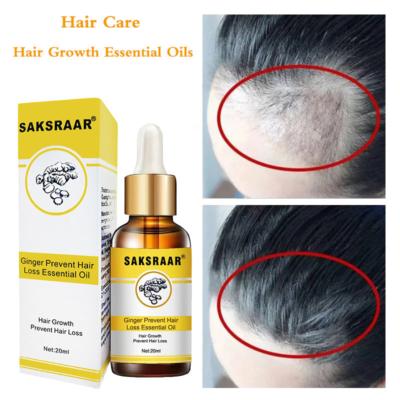 Ginger Hair Growth Serum 20ml SAKSRAAR bottle with fresh ginger