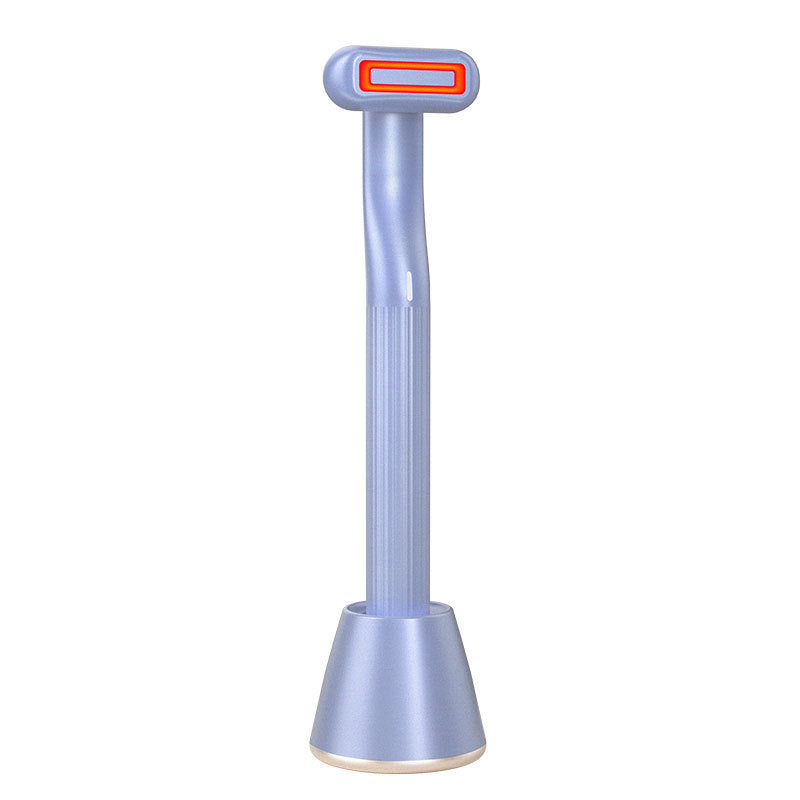 360-degree rotary eye massage wand with microcurrent, LED red light, and therapeutic warmth.