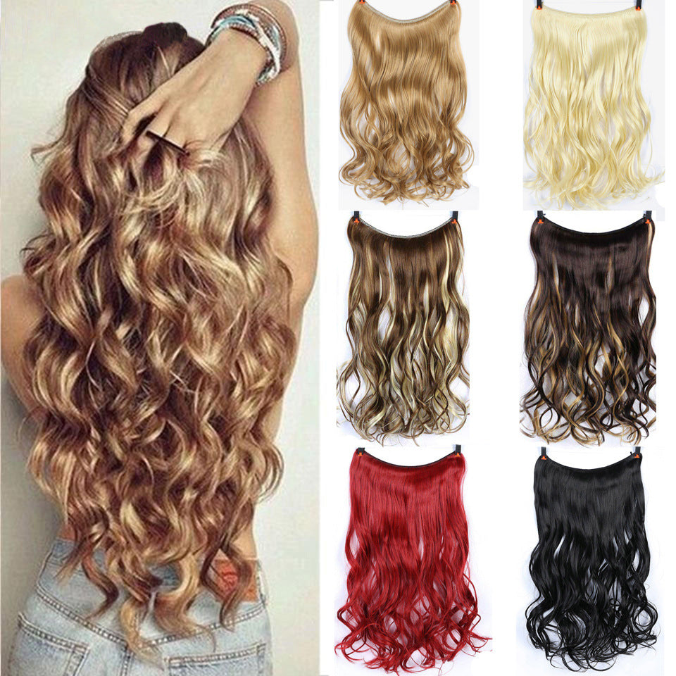 Curly Hair High Temperature Silk Fish Line Hair Extension Piece