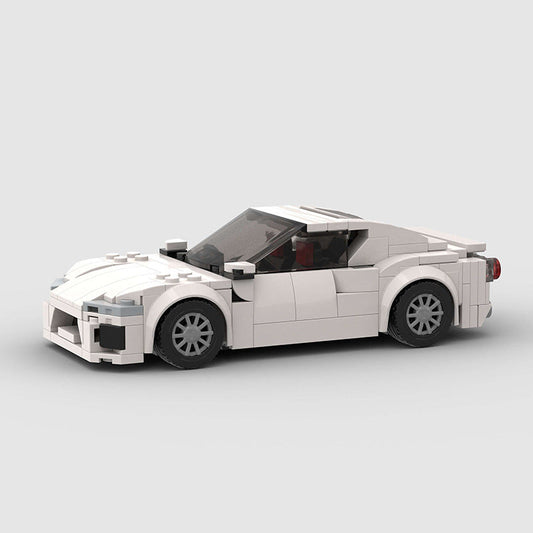 Small particle supercar racing toy compatible with building blocks for kids, ABS plastic.