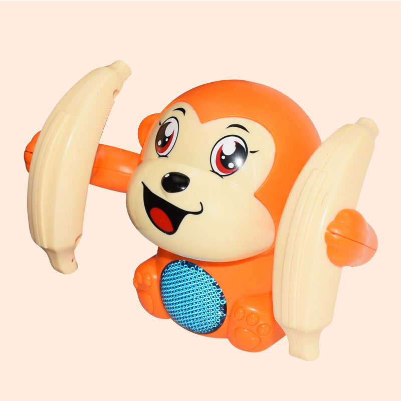 Light-Up Tumbling Monkey Toy in orange, featuring interactive design and educational features for kids aged 3 and up.