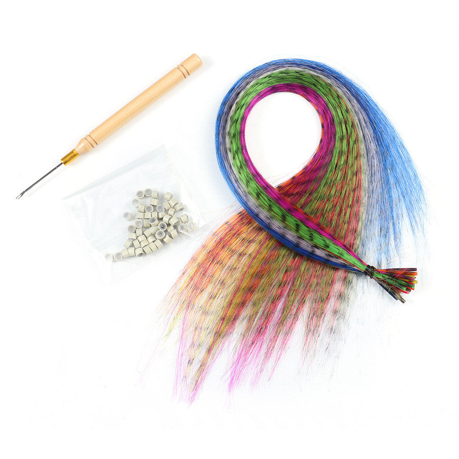 Colorful Feather Hair Extension Stripes High-temperature Fiber