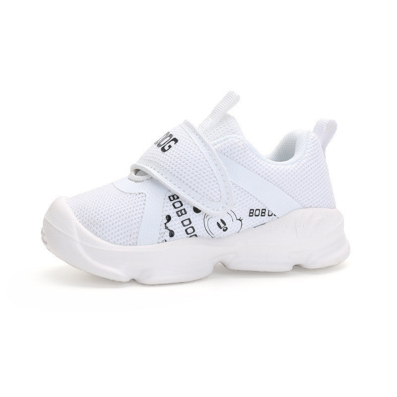 Toddler sneakers with breathable mesh upper and Velcro closure.