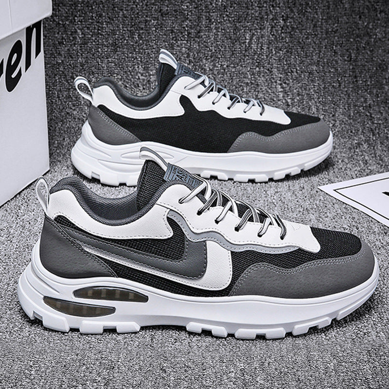 Black White Sneakers Men Lace-