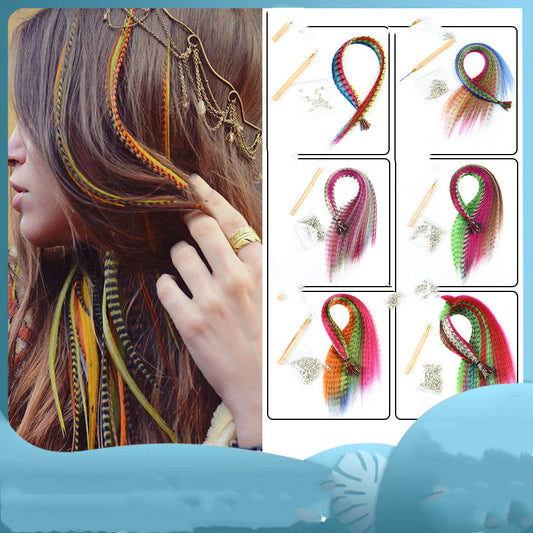 Colorful Feather Hair Extension Stripes High-temperature Fiber