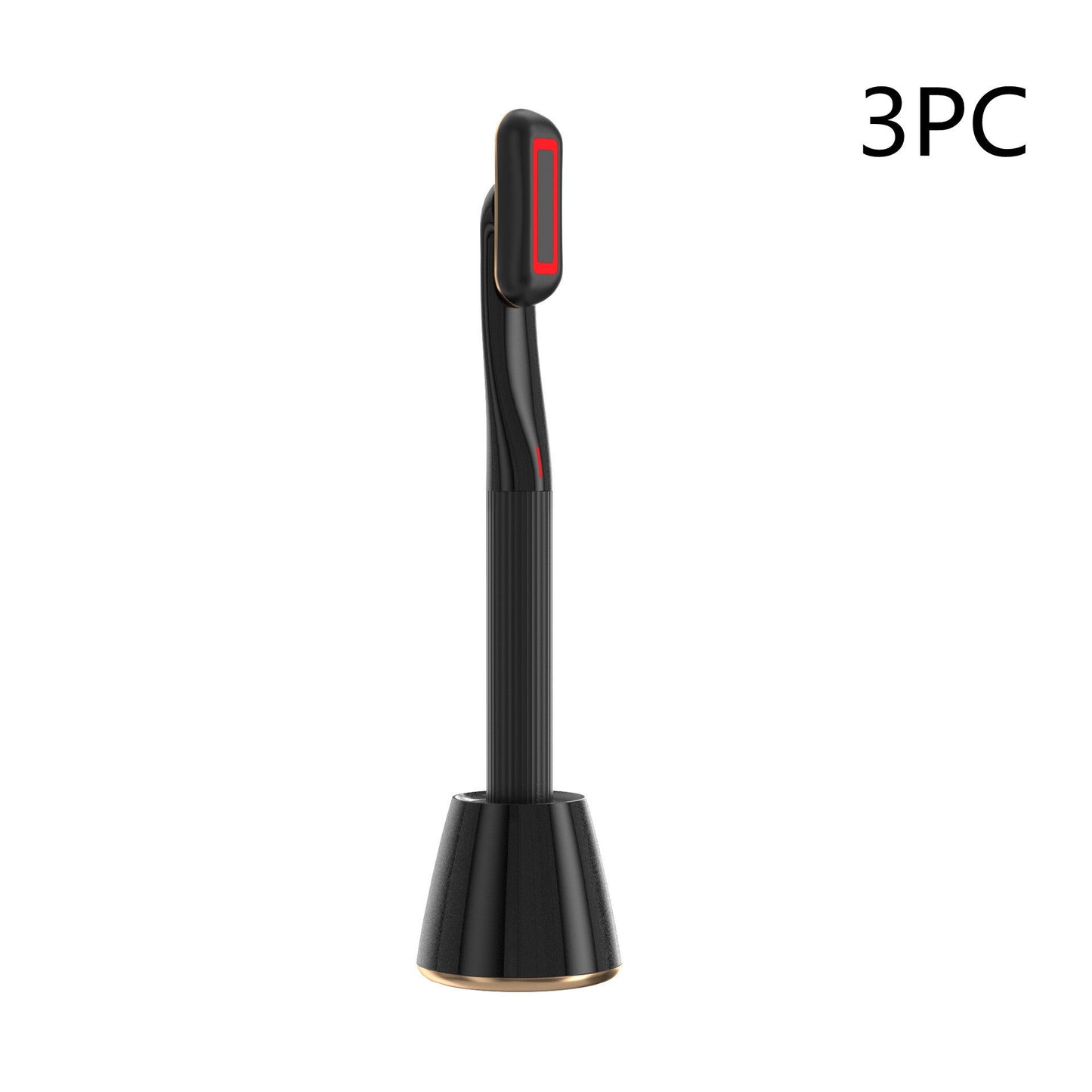 360-degree rotary eye massage tool with therapeutic warmth and red LED light.