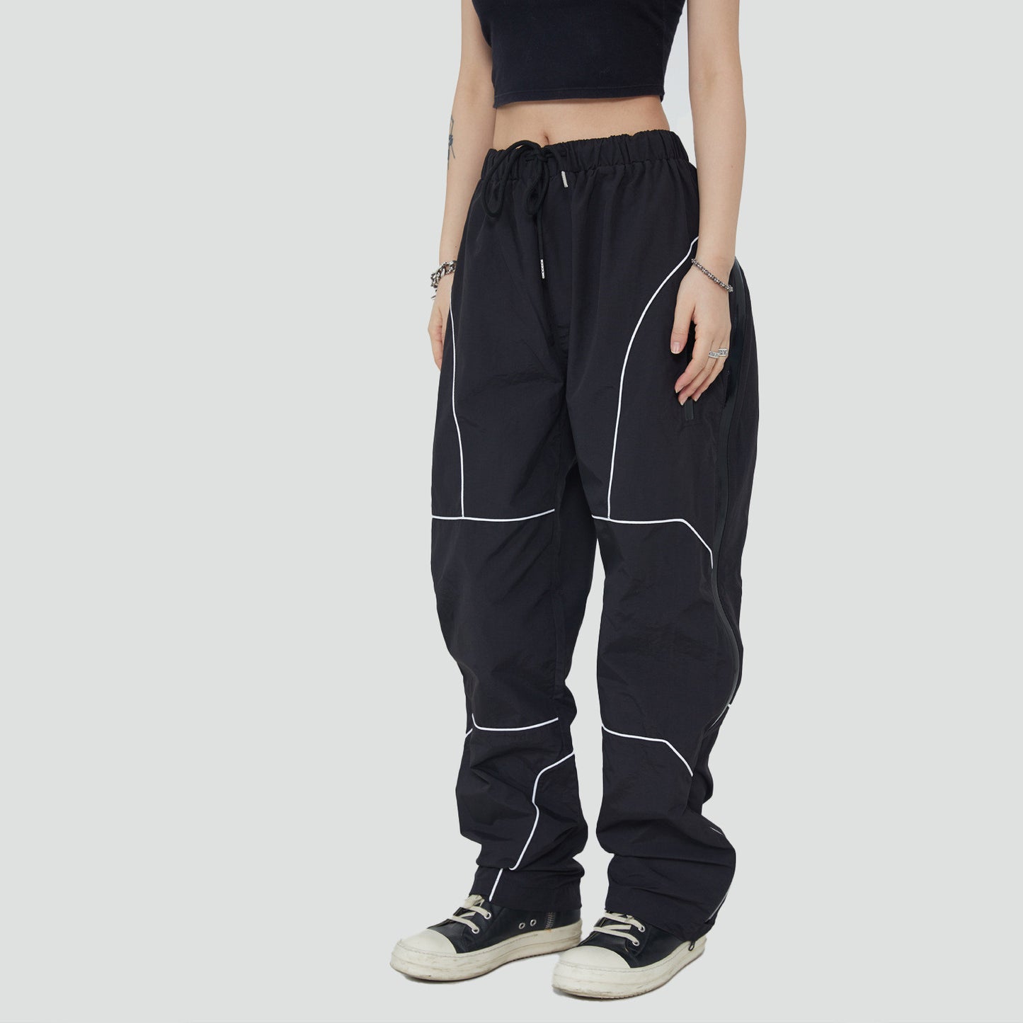 Trousers Full Zipper Loose Casual Pants