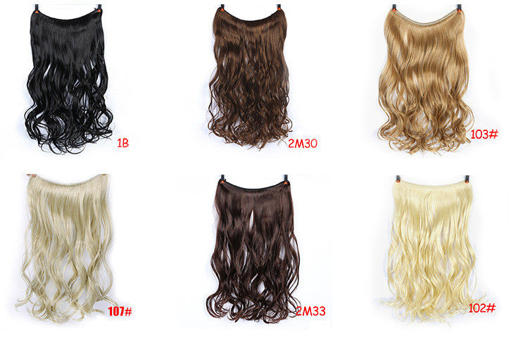 Curly Hair High Temperature Silk Fish Line Hair Extension Piece