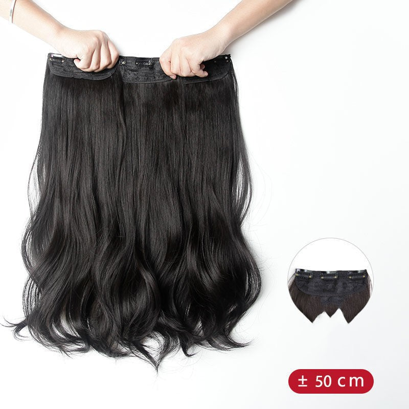-piece Invisible Hair Extension Big Wave Curly Hair Wig Set