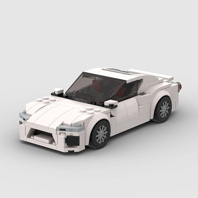 Small Particle Supercar Racing Toy, ABS Plastic, White Model Car, 200-400 Pieces, for Ages 7-14