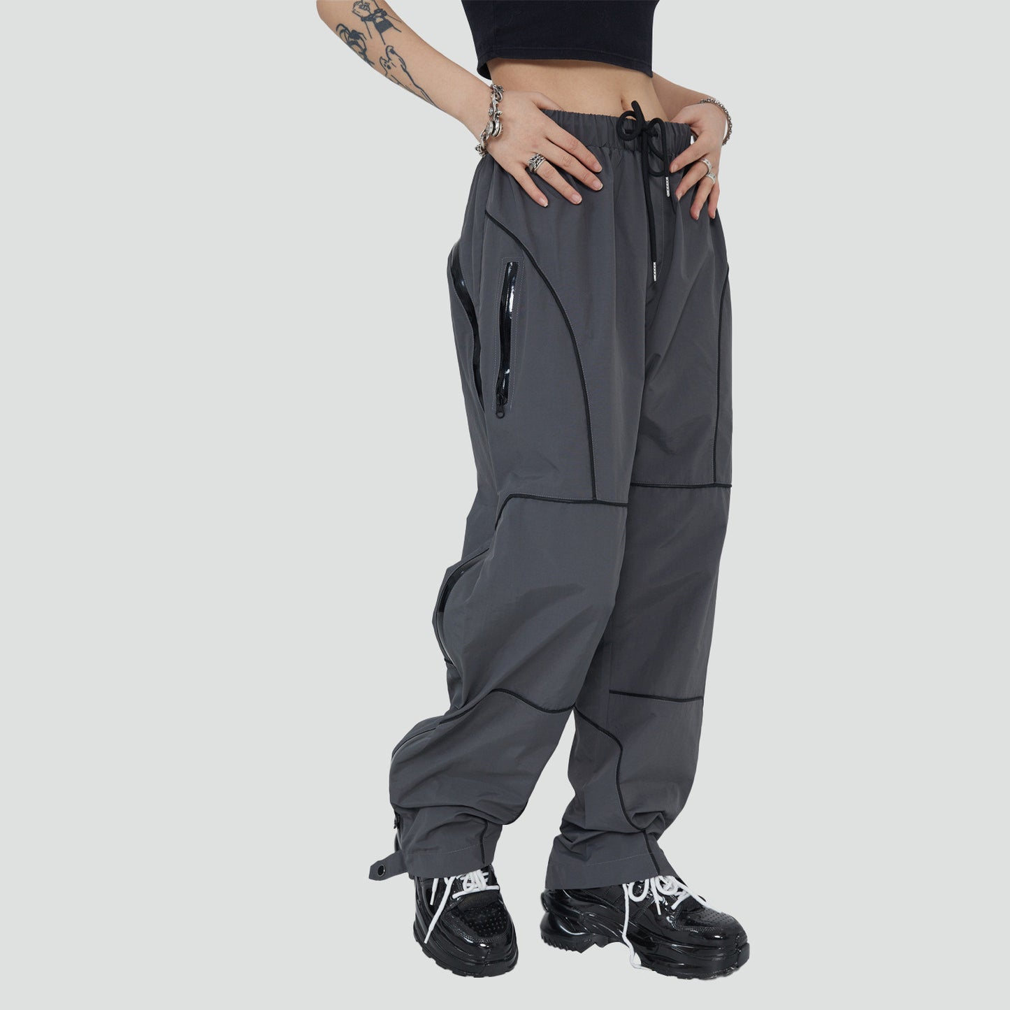 Trousers Full Zipper Loose Casual Pants