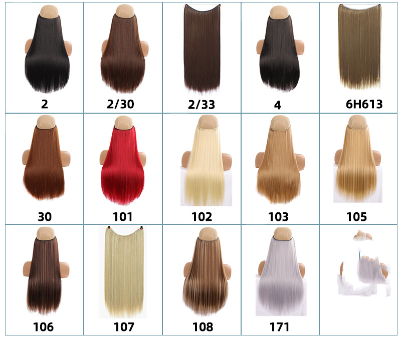 Fish Line Hair Weft Hair Extension Wig Women'