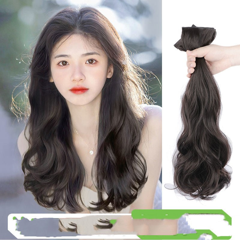 -piece Invisible Hair Extension Big Wave Curly Hair Wig Set