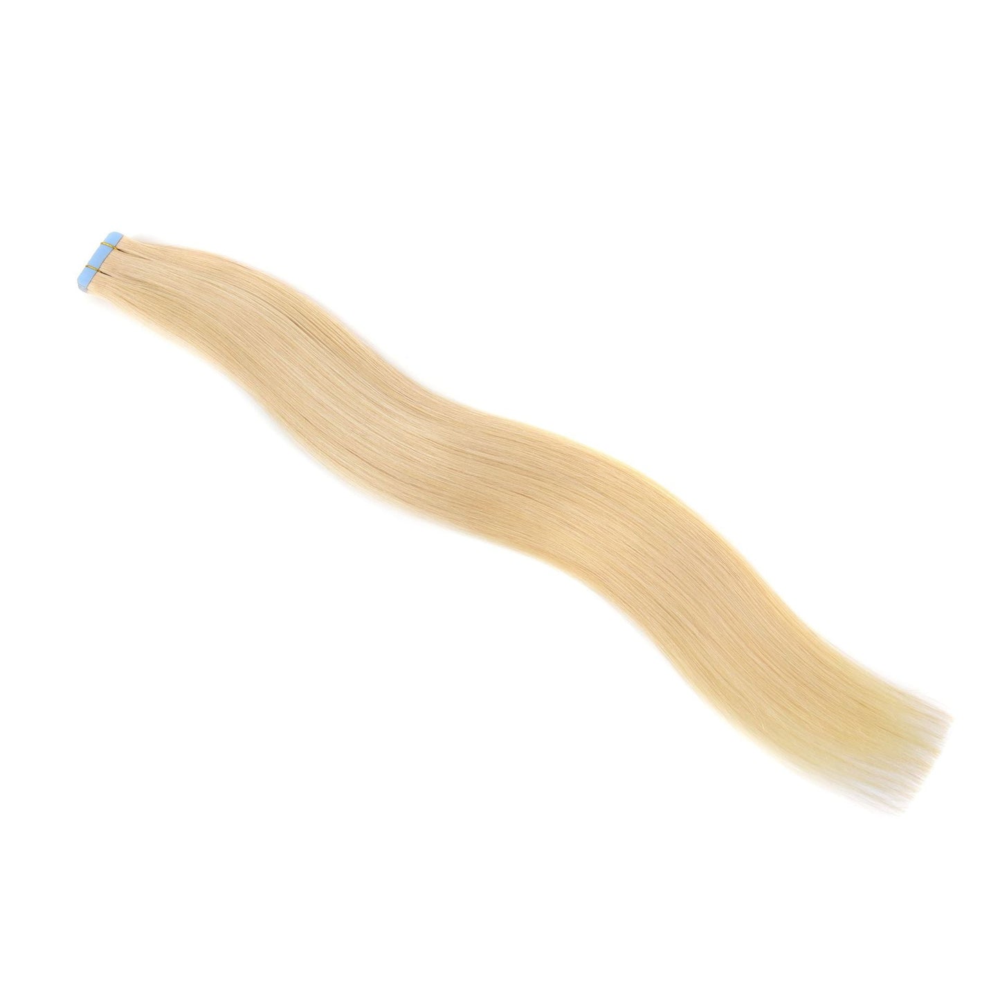 Human Hair Tape Extensions – natural platinum blonde hair extension result
