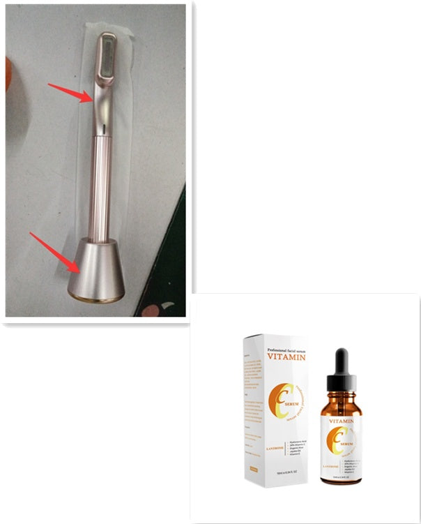360 Degrees Rotary Eye Massage Wand with Vitamin C Serum