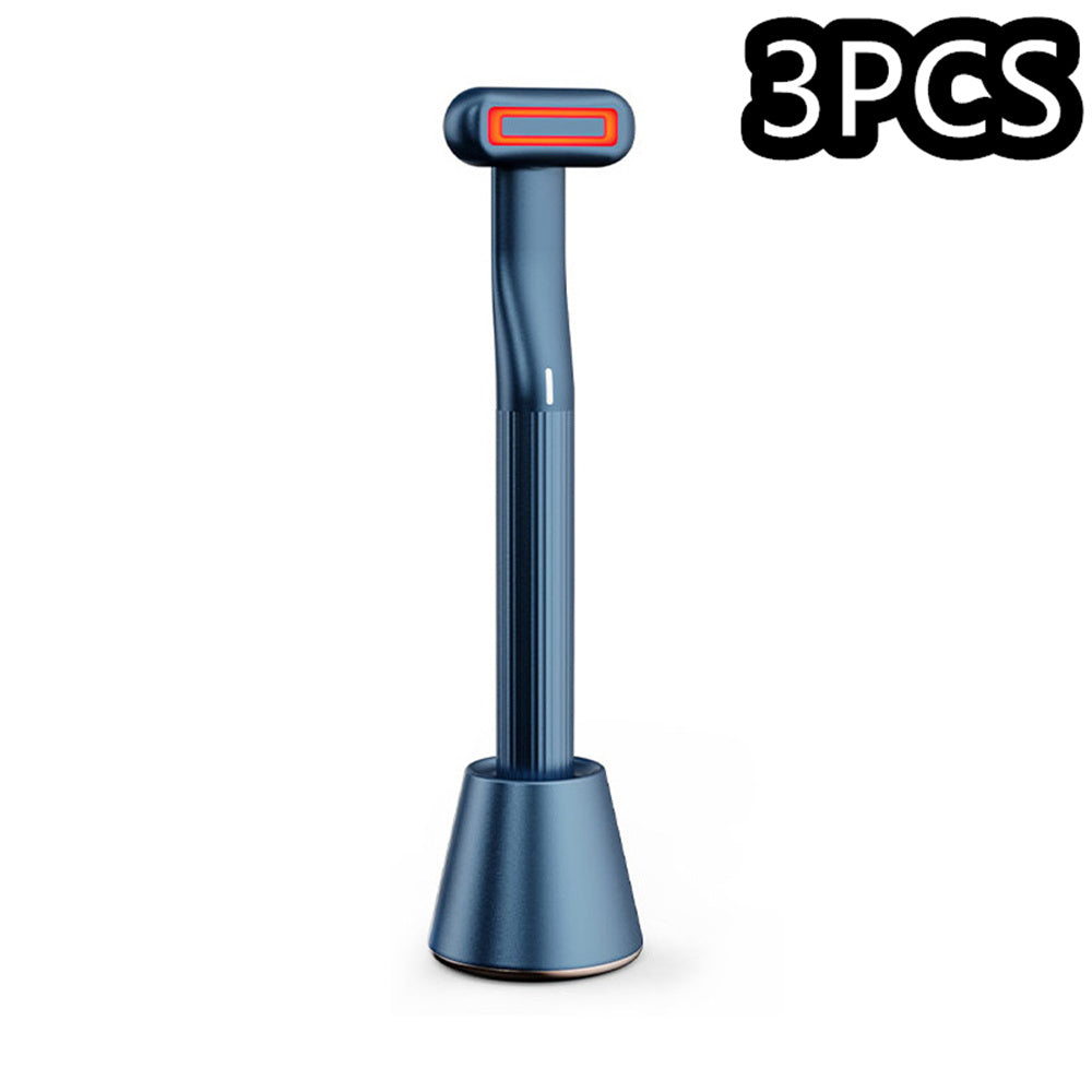 360 Degrees Rotary Eye Massage Tool with Red LED Light, Dark Blue