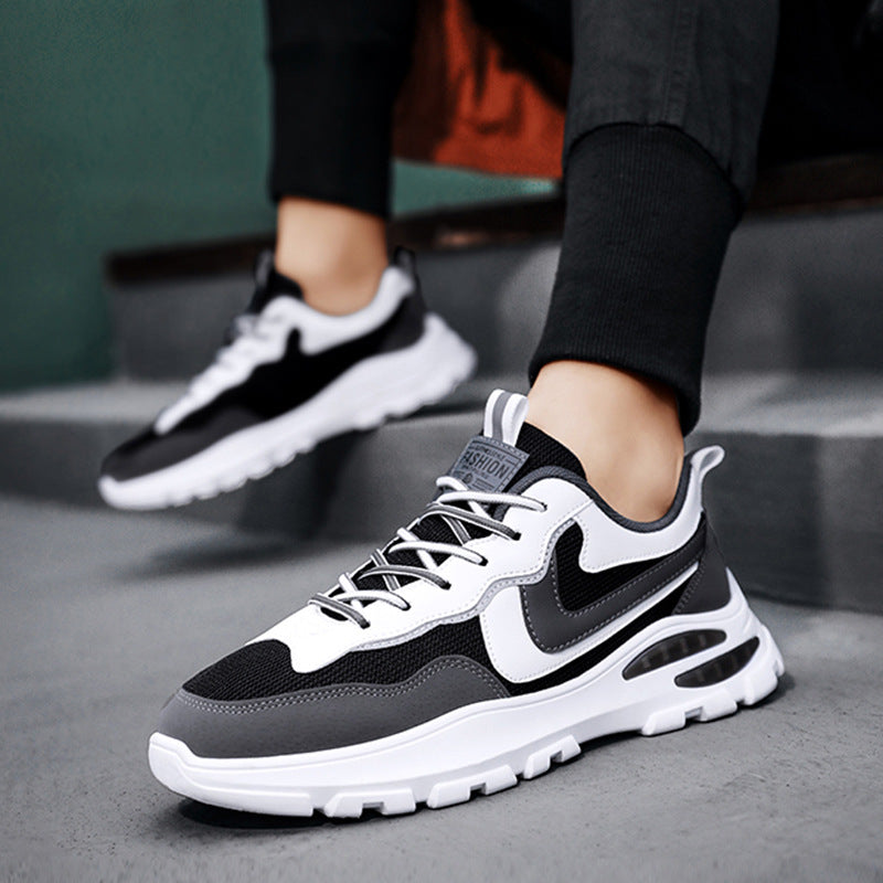 Black White Sneakers Men Lace-
