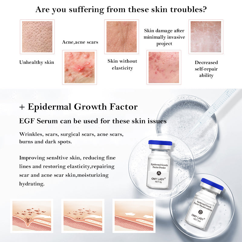 Fast effect Korea EGF skin care serum for acne, wrinkles, scars, burns, and dark spots.