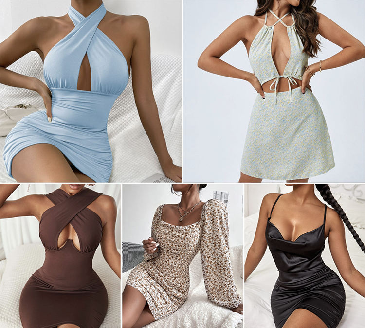 Wholesale women's casual dresses in assorted designs and colors, ideal for bulk orders and daily wear.