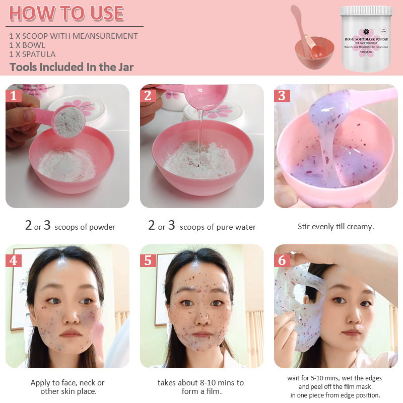 DIY Hydro Jelly Mask Powder Kit with Mixing Tools for Easy Peel-Off Facial Skin Care.