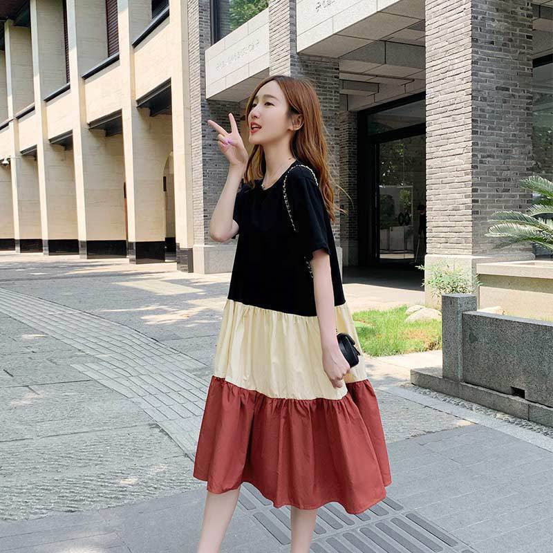 Wholesale Women Summer Korean Style Patchwork Dress