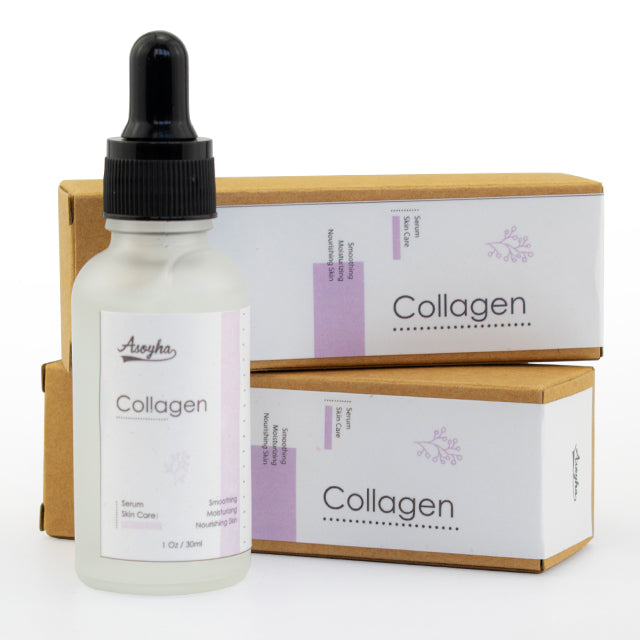 Organic collagen facial serum with hyaluronic acid for anti-aging and moisturizing, 30ml.