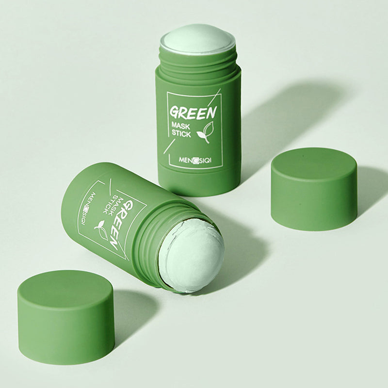 Green tea mask stick for skincare and cleansing, private label option available.