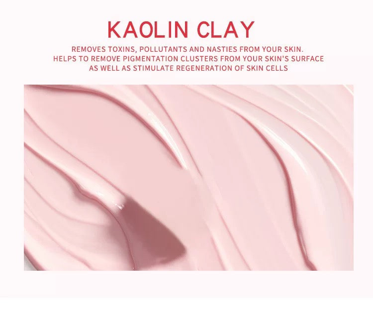 Kaolin clay skin mask for removing toxins and regenerating skin cells.