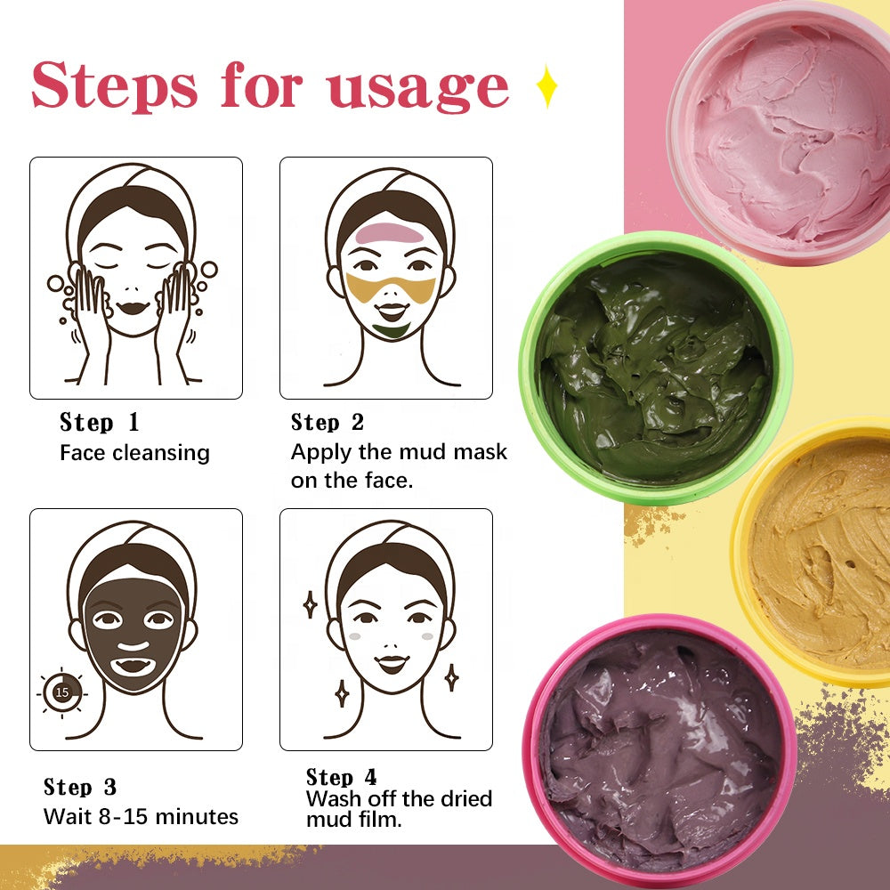 Pore Cleaner Facial Mask Christmas Gift Set with Steps for Usage